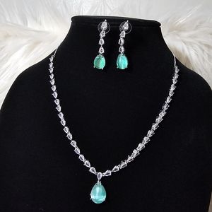 Premium quality Cubic Zircon CZ American Diamond AD necklace earrings set